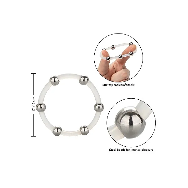 Steel Beaded Silicone Ring XL - Transparant van het merk Rings - Cockringen - online kopen bij Masculum.nl. De discrete online seks-toys en erotisch heren ondergoed winkel voor gay & hetero mannen.