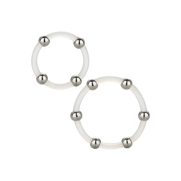 Steel Beaded Silicone Ring Set - Transparant van het merk Rings - Cockringen - online bestellen bij Masculum.nl. De discrete online seks-toys en erotisch heren ondergoed winkel voor gay & hetero mannen.