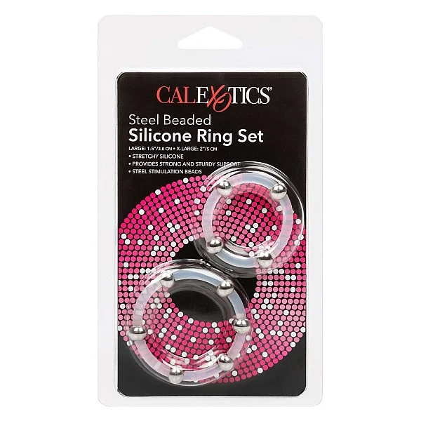 Steel Beaded Silicone Ring Set - Transparant van het merk Rings - Cockringen - online bestellen bij Masculum.nl. De discrete online seks-toys en erotisch heren ondergoed winkel voor gay & hetero mannen.