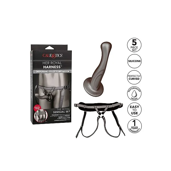 The Royal Sensual Set - Grijs van het merk Her Royal Harness -  - online kopen bij Masculum.nl. De discrete online seks-toys en erotisch heren ondergoed winkel voor gay & hetero mannen.