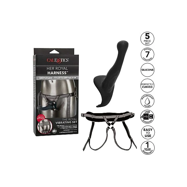 The Royal Vibrating Set - Grijs van het merk Her Royal Harness -  - online bestellen bij Masculum.nl. De discrete online seks-toys en erotisch heren ondergoed winkel voor gay & hetero mannen.
