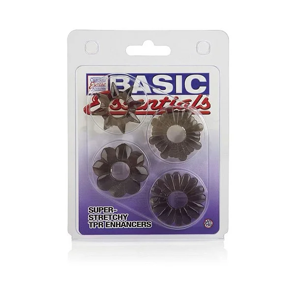 Basic Essentials 4 Pack - Grijs van het merk Basic Essentials - Cockringen - online bestellen bij Masculum.nl. De discrete online seks-toys en erotisch heren ondergoed winkel voor gay & hetero mannen.