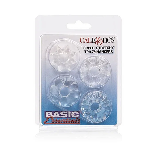 Basic Essentials 4 Pack - Transparant van het merk Basic Essentials - Cockringen - online kopen bij Masculum.nl. De discrete online seks-toys en erotisch heren ondergoed winkel voor gay & hetero mannen.