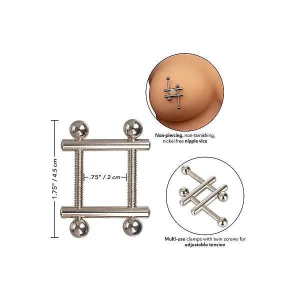 Crossbar Nipple Vices - Metaal van het merk Nipple Play - Tepelklemmen - online bestellen bij Masculum.nl. De discrete online seks-toys en erotisch heren ondergoed winkel voor gay & hetero mannen.
