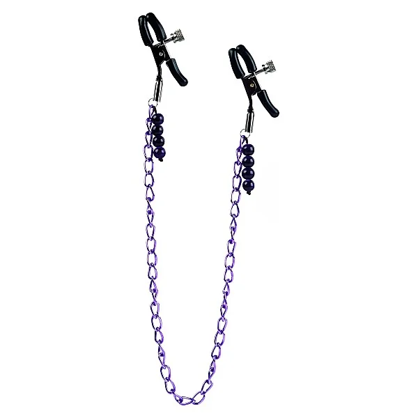 Purple Chain Nipple Clamps - Paars van het merk Nipple Play - Tepelklemmen - online kopen bij Masculum.nl. De discrete online seks-toys en erotisch heren ondergoed winkel voor gay & hetero mannen.