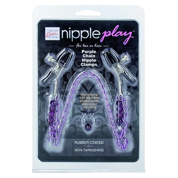 Purple Chain Nipple Clamps - Paars van het merk Nipple Play - Tepelklemmen - online kopen bij Masculum.nl. De discrete online seks-toys en erotisch heren ondergoed winkel voor gay & hetero mannen.