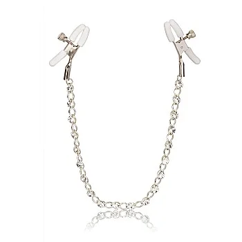 Crystal Chain Nipple Clamps - Zilver