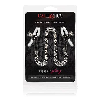 Crystal Chain Nipple Clamps - Zilver