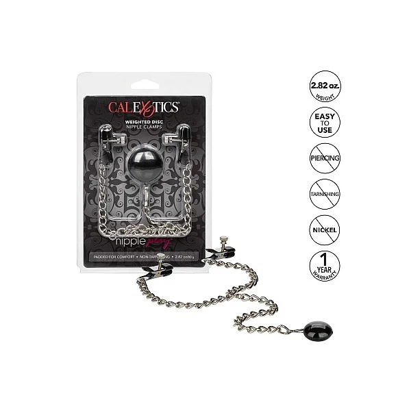 Weighted Disc Nipple Clamps - Metaal van het merk Nipple Play - Tepelklemmen - online bestellen bij Masculum.nl. De discrete online seks-toys en erotisch heren ondergoed winkel voor gay & hetero mannen.