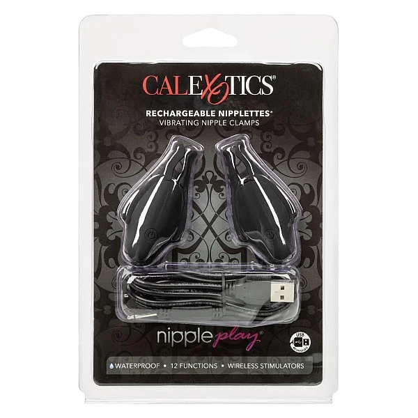 Rechargeable Nipplettes - Zwart van het merk Nipple Play - Tepelklemmen - online bestellen bij Masculum.nl. De discrete online seks-toys en erotisch heren ondergoed winkel voor gay & hetero mannen.