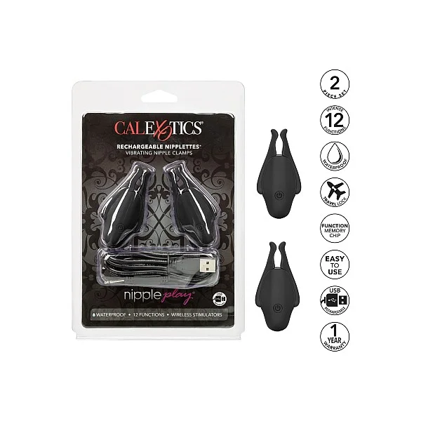 Rechargeable Nipplettes - Zwart van het merk Nipple Play - Tepelklemmen - online bestellen bij Masculum.nl. De discrete online seks-toys en erotisch heren ondergoed winkel voor gay & hetero mannen.