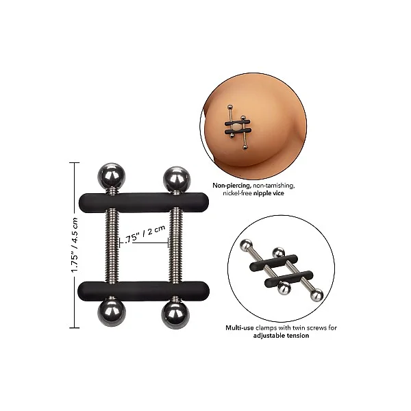 Crossbar Nipple Vices - Metaal van het merk Nipple Play - Tepelklemmen - online kopen bij Masculum.nl. De discrete online seks-toys en erotisch heren ondergoed winkel voor gay & hetero mannen.