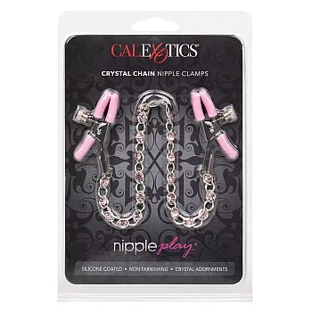 Crystal Chain Nipple Clamps - Metaal