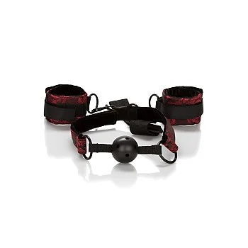 Breathable Ball Gag With Cuffs - Zwart