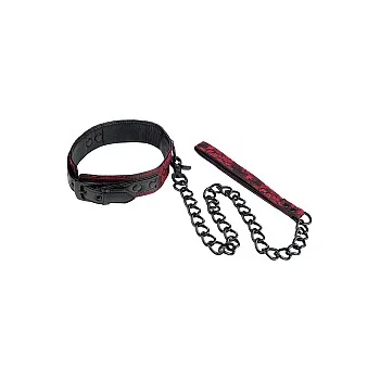 Scandal Collar with Leash - Zwart