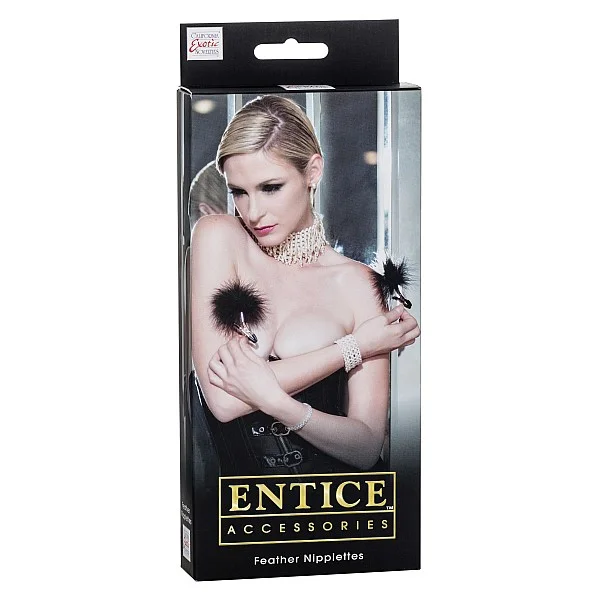 Feather Nipplettes - Zwart van het merk Entice - Tepelklemmen - online kopen bij Masculum.nl. De discrete online seks-toys en erotisch heren ondergoed winkel voor gay & hetero mannen.