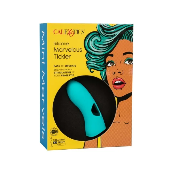 Silicone Marvelous Tickler - Aqua van het merk Mini Marvels - Vinger Vibrators - online bestellen bij Masculum.nl. De discrete online seks-toys en erotisch heren ondergoed winkel voor gay & hetero mannen.