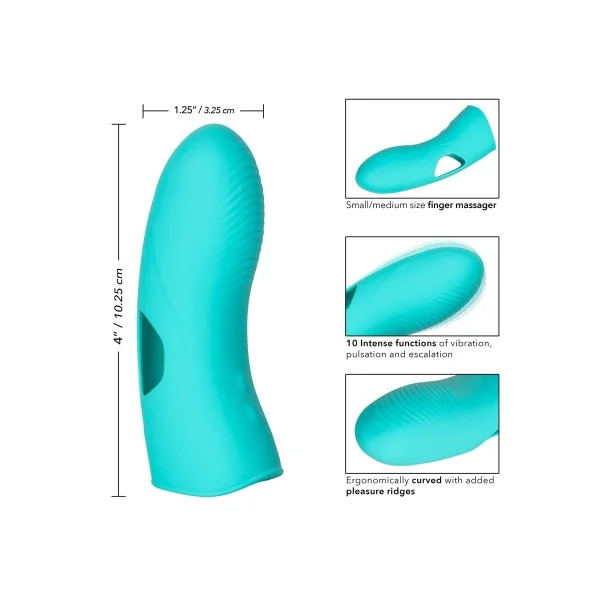 Silicone Marvelous Tickler - Aqua van het merk Mini Marvels - Vinger Vibrators - online bestellen bij Masculum.nl. De discrete online seks-toys en erotisch heren ondergoed winkel voor gay & hetero mannen.