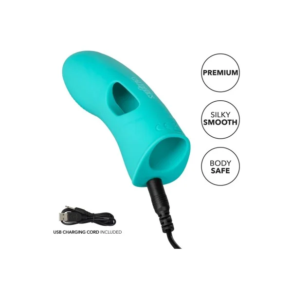 Silicone Marvelous Tickler - Aqua van het merk Mini Marvels - Vinger Vibrators - online bestellen bij Masculum.nl. De discrete online seks-toys en erotisch heren ondergoed winkel voor gay & hetero mannen.