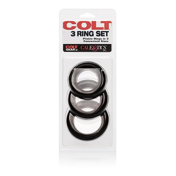 COLT 3 Ring Set - Zwart van het merk Colt Gear - Cockringen - online bestellen bij Masculum.nl. De discrete online seks-toys en erotisch heren ondergoed winkel voor gay & hetero mannen.