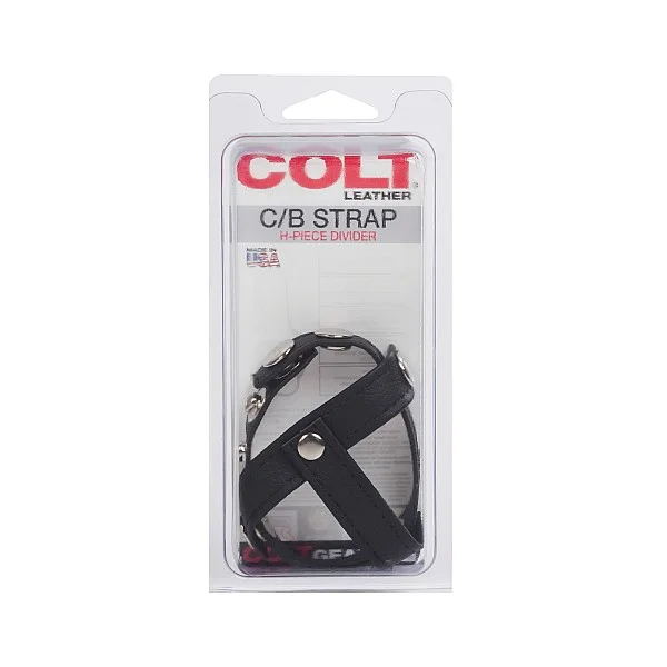 COLT Leather H-Piece Divider - Zwart van het merk Colt Gear - Cockringen - online bestellen bij Masculum.nl. De discrete online seks-toys en erotisch heren ondergoed winkel voor gay & hetero mannen.