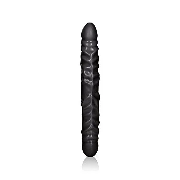 Veined Double Dong 30,45 cm - Zwart