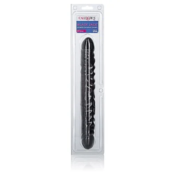 Veined Double Dong 30,45 cm - Zwart