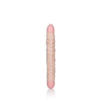 Veined Double Dong 30,45 cm - Lichte huidskleur