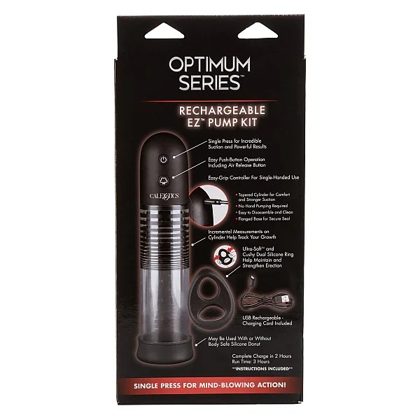 Rechargeable Ez Pump Kit - Zwart van het merk Optimum Series - Penispompen - online bestellen bij Masculum.nl. De discrete online seks-toys en erotisch heren ondergoed winkel voor gay & hetero mannen.