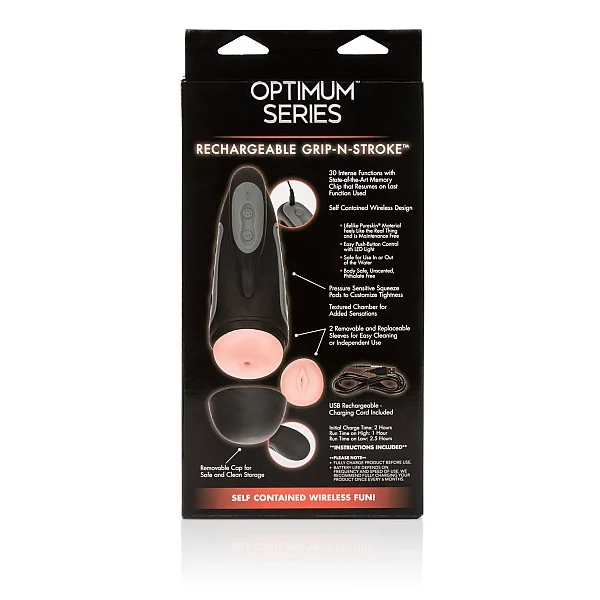 Rechargeable Grip-N-Stroke - Zwart van het merk Optimum Series - Kunst Vagina - online kopen bij Masculum.nl. De discrete online seks-toys en erotisch heren ondergoed winkel voor gay & hetero mannen.