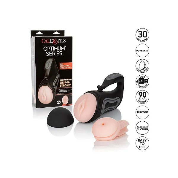 Rechargeable Grip-N-Stroke - Zwart van het merk Optimum Series - Kunst Vagina - online kopen bij Masculum.nl. De discrete online seks-toys en erotisch heren ondergoed winkel voor gay & hetero mannen.