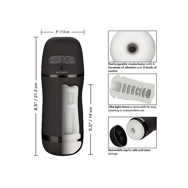 Pulsar Stroker - Zwart van het merk Optimum Power - Sleeve Masturbators - online bestellen bij Masculum.nl. De discrete online seks-toys en erotisch heren ondergoed winkel voor gay & hetero mannen.