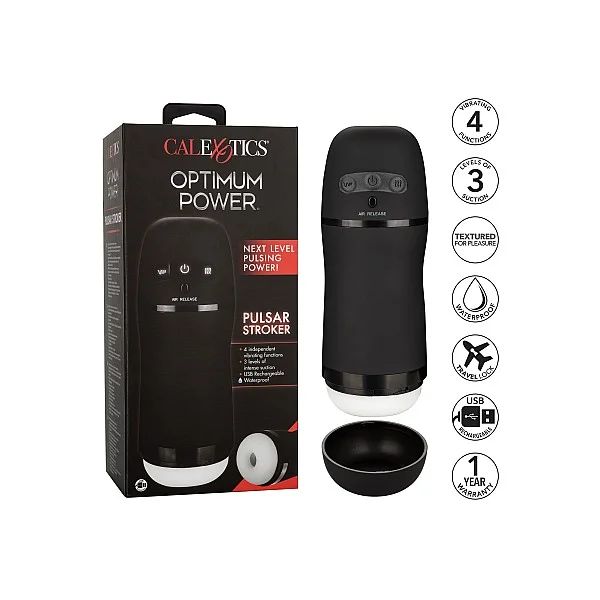 Pulsar Stroker - Zwart van het merk Optimum Power - Sleeve Masturbators - online bestellen bij Masculum.nl. De discrete online seks-toys en erotisch heren ondergoed winkel voor gay & hetero mannen.