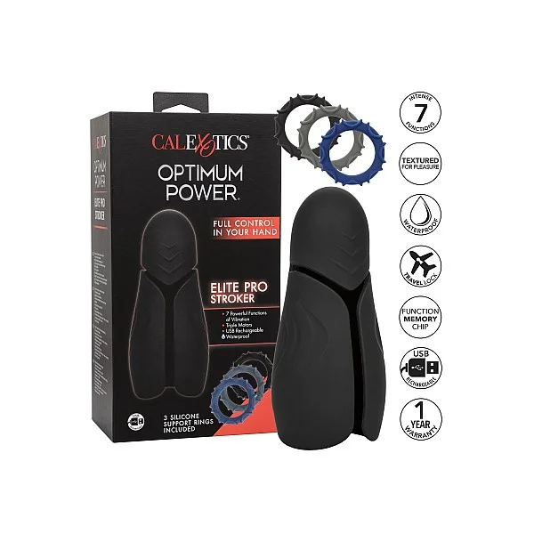 Elite Pro Stroker - Zwart van het merk Optimum Power - Sleeve Masturbators - online kopen bij Masculum.nl. De discrete online seks-toys en erotisch heren ondergoed winkel voor gay & hetero mannen.