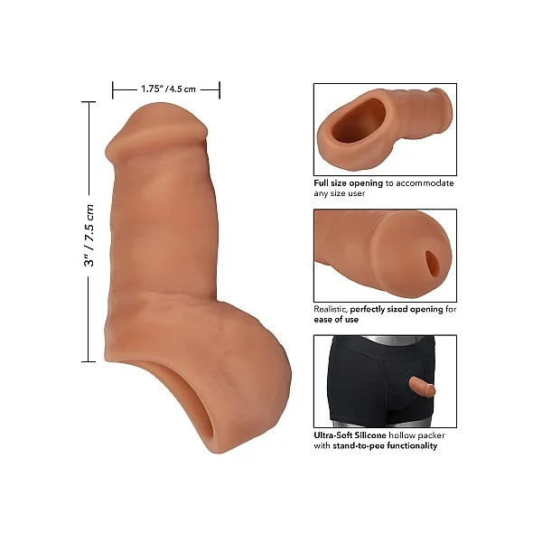 Soft Silicone Stand-To-Pee - Plastuitje - Bruine huidskleur van het merk Packer Gear - Dildo's - online kopen bij Masculum.nl. De discrete online seks-toys en erotisch heren ondergoed winkel voor gay & hetero mannen.
