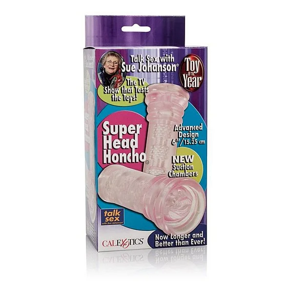 Sue Johanson Super Head Honcho - Transparant van het merk Sue Johanson - Sleeve Masturbators - online kopen bij Masculum.nl. De discrete online seks-toys en erotisch heren ondergoed winkel voor gay & hetero mannen.