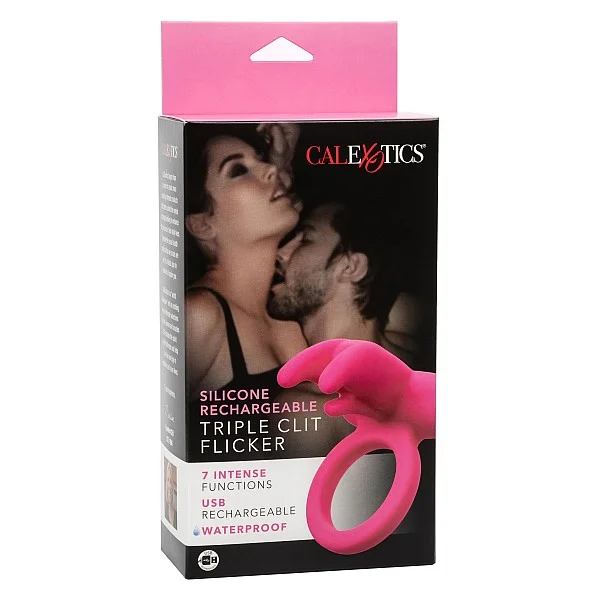 Triple Clit Flicker Recharge - Roze van het merk Couples Enhancers - Vibrerende Cockringen - online kopen bij Masculum.nl. De discrete online seks-toys en erotisch heren ondergoed winkel voor gay & hetero mannen.