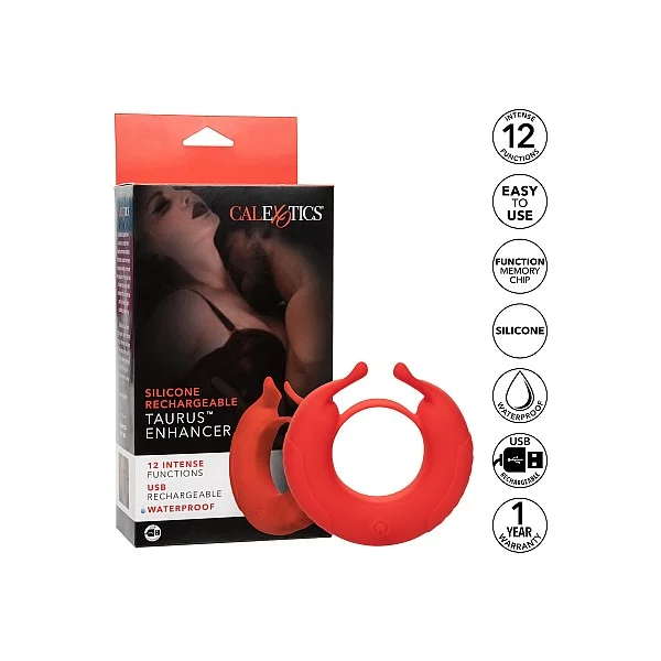 Taurus Enhancer - Rood van het merk Couples Enhancers - Vibrerende Cockringen - online bestellen bij Masculum.nl. De discrete online seks-toys en erotisch heren ondergoed winkel voor gay & hetero mannen.