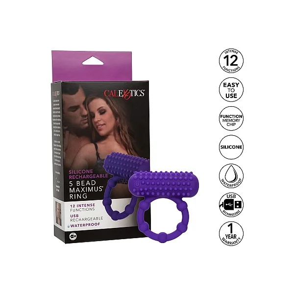 5 Bead Maximus Ring - Paars van het merk Couples Enhancers - Vibrerende Cockringen - online kopen bij Masculum.nl. De discrete online seks-toys en erotisch heren ondergoed winkel voor gay & hetero mannen.