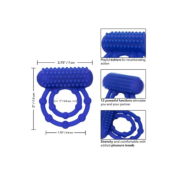 10 Bead Maximus Ring - Blauw van het merk Couples Enhancers - Vibrerende Cockringen - online kopen bij Masculum.nl. De discrete online seks-toys en erotisch heren ondergoed winkel voor gay & hetero mannen.