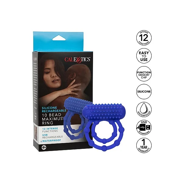 10 Bead Maximus Ring - Blauw van het merk Couples Enhancers - Vibrerende Cockringen - online kopen bij Masculum.nl. De discrete online seks-toys en erotisch heren ondergoed winkel voor gay & hetero mannen.