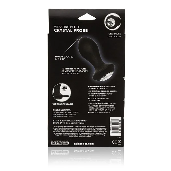 Vibrating Petite Crystal Probe - Zwart van het merk Power Gem - Buttplugs - online bestellen bij Masculum.nl. De discrete online seks-toys en erotisch heren ondergoed winkel voor gay & hetero mannen.