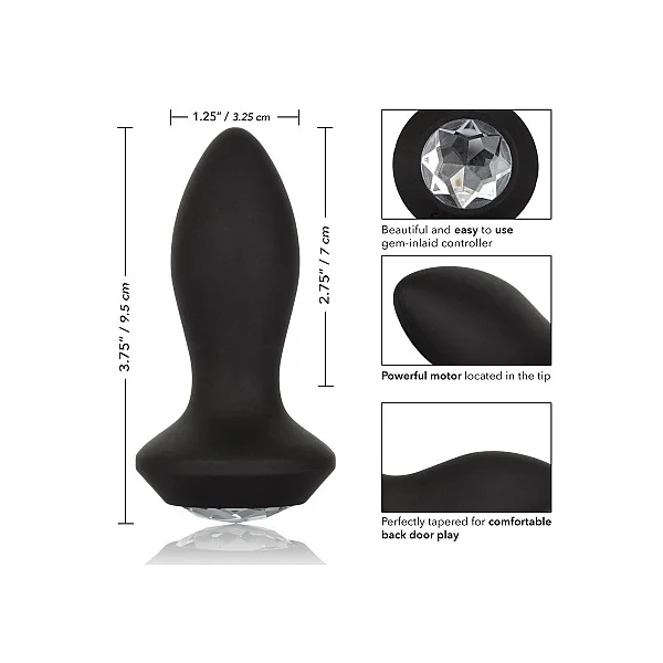 Vibrating Petite Crystal Probe - Zwart van het merk Power Gem - Buttplugs - online bestellen bij Masculum.nl. De discrete online seks-toys en erotisch heren ondergoed winkel voor gay & hetero mannen.
