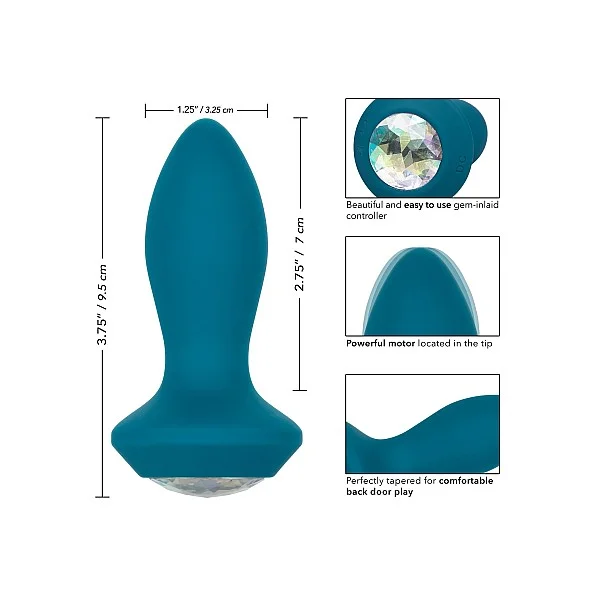 Vibrating Petite Crystal Probe - Blauw van het merk Power Gem - Buttplugs - online bestellen bij Masculum.nl. De discrete online seks-toys en erotisch heren ondergoed winkel voor gay & hetero mannen.
