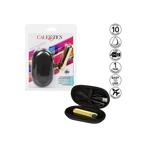 Rechargeable Hideaway Bullet - Goud van het merk Bullets - Vibrerende Eitjes - online bestellen bij Masculum.nl. De discrete online seks-toys en erotisch heren ondergoed winkel voor gay & hetero mannen.