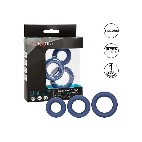 Link Up Ultra Soft Elite Set - Blauw van het merk Link Up - Cockringen - online kopen bij Masculum.nl. De discrete online seks-toys en erotisch heren ondergoed winkel voor gay & hetero mannen.
