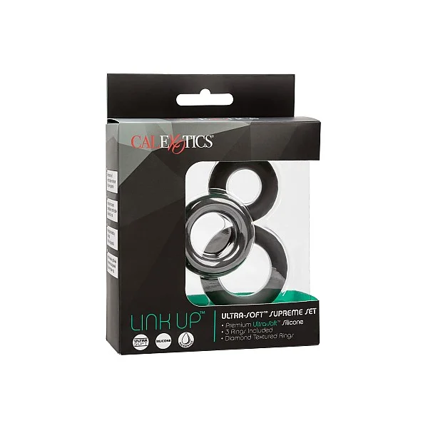 Link Up Ultra Soft Supreme Set - Zwart van het merk Link Up - Cockringen - online bestellen bij Masculum.nl. De discrete online seks-toys en erotisch heren ondergoed winkel voor gay & hetero mannen.