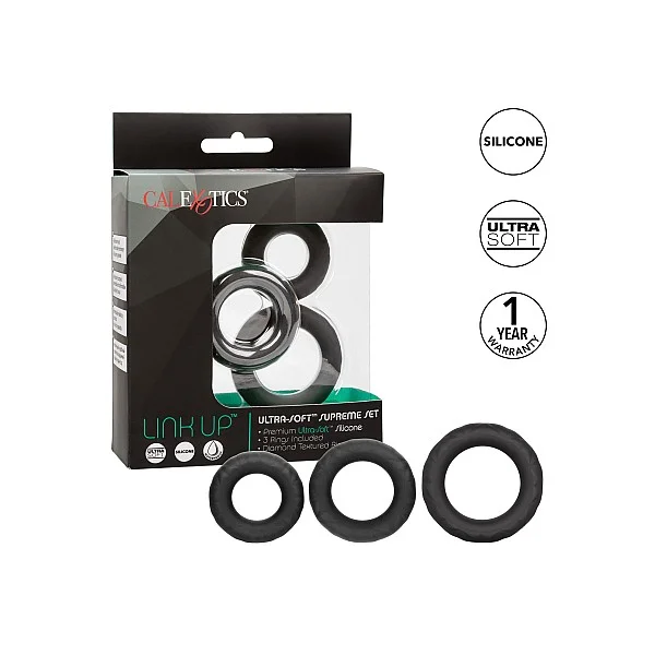 Link Up Ultra Soft Supreme Set - Zwart van het merk Link Up - Cockringen - online bestellen bij Masculum.nl. De discrete online seks-toys en erotisch heren ondergoed winkel voor gay & hetero mannen.
