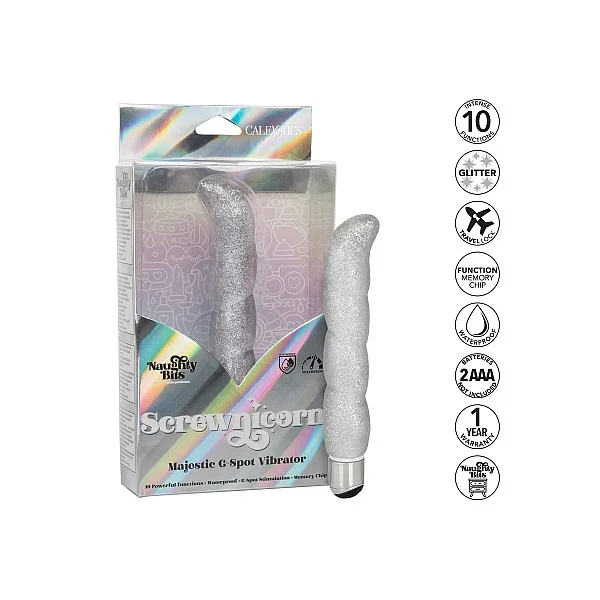 Screwnicorn G-Spot Vibrator - Zilver van het merk Naughty Bits - Prostaat Vibrators - online bestellen bij Masculum.nl. De discrete online seks-toys en erotisch heren ondergoed winkel voor gay & hetero mannen.