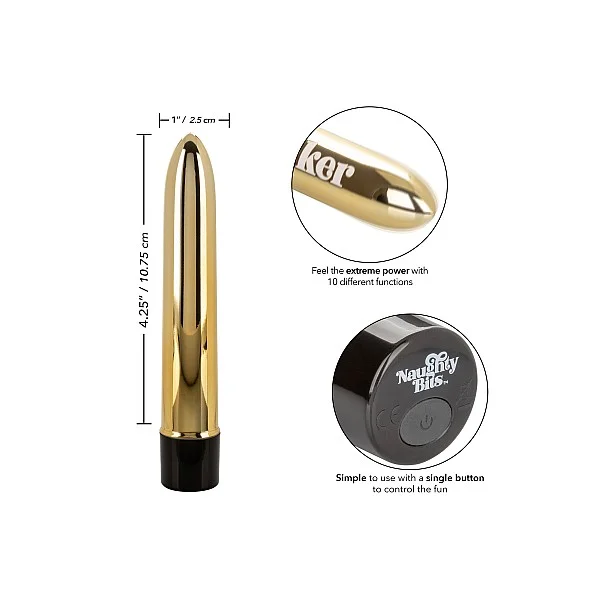 Gold Dicker Personal - Goud van het merk Naughty Bits - Klassieke Vibrators - online bestellen bij Masculum.nl. De discrete online seks-toys en erotisch heren ondergoed winkel voor gay & hetero mannen.